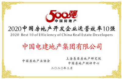 中國電建地產集團榮膺“2020中國房地產開發企業500強”，打造綜合開發與工程建設新標桿